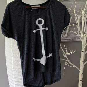 BOGO! Blushed: Short Sleeve Anchor Top, Size Small